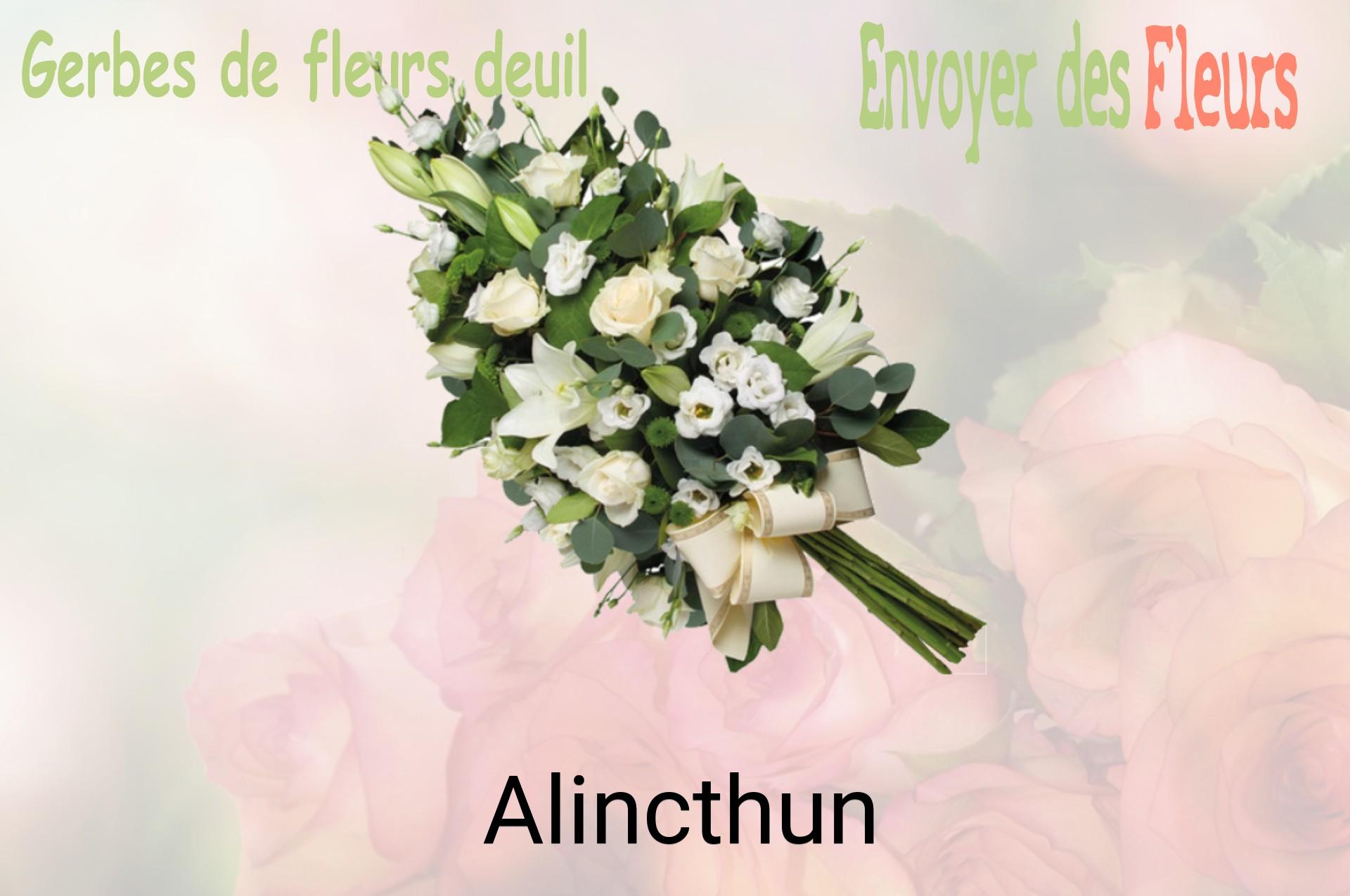 Gerbe de fleurs de deuil livrée à Alincthun